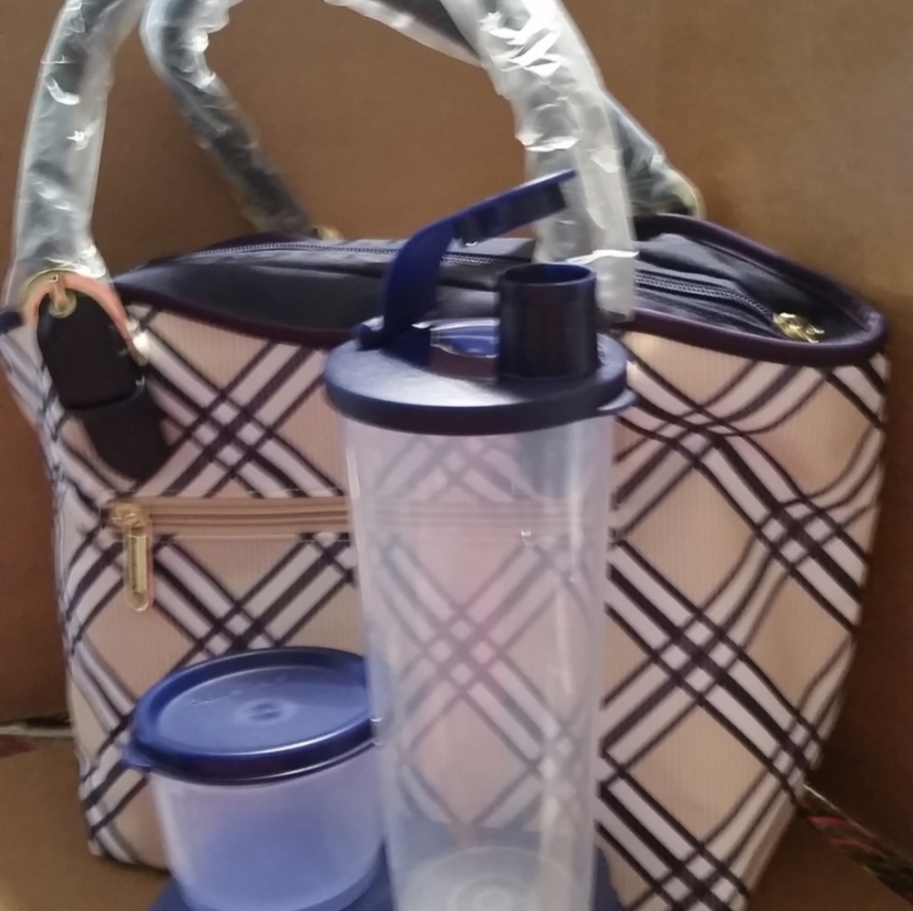 Tupperware Posh Plsid Lunch Set - Picture 2 of 3